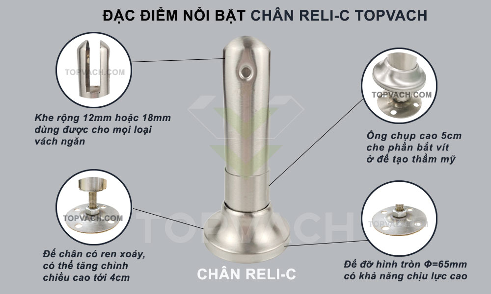 Đặc điểm nổi bật của chân inox 201 reli-c