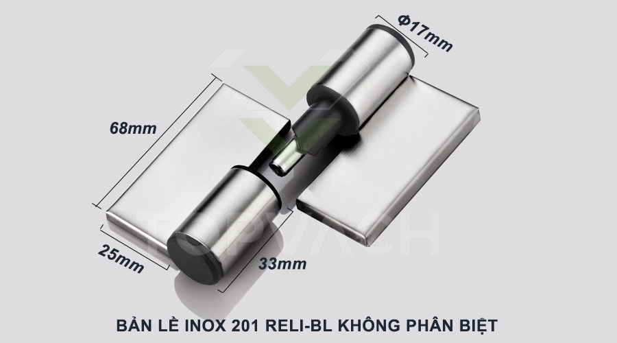 Kích thước bản lề inox 201 không phân biệt