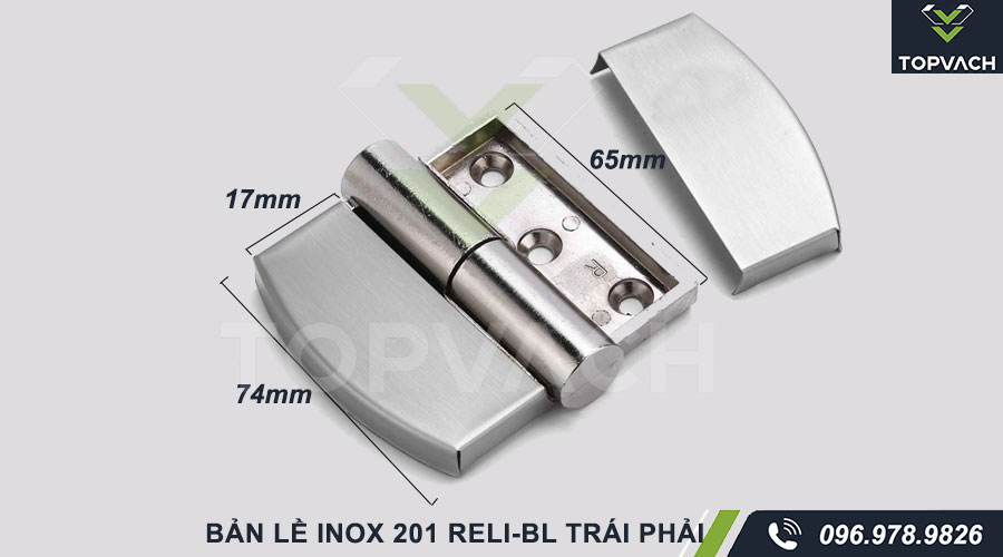 Kích thước bản lề vách ngăn vệ sinh inox 201 trái phải