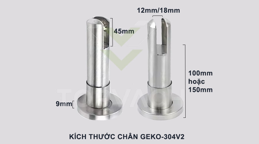 Kích thước chân vách ngăn vệ sinh geko-304v2