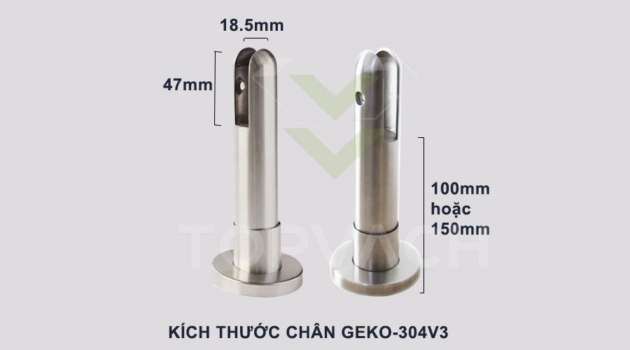 Kích thước chân vách ngăn vệ sinh geko-304v3