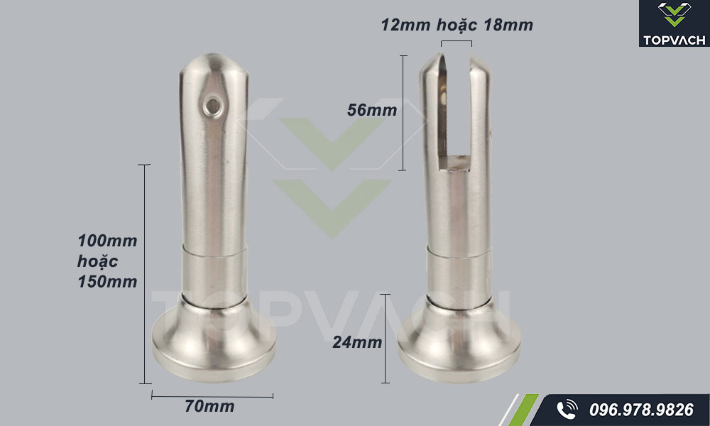 Kích thước chân vách ngăn vệ sinh inox 201 reli-c