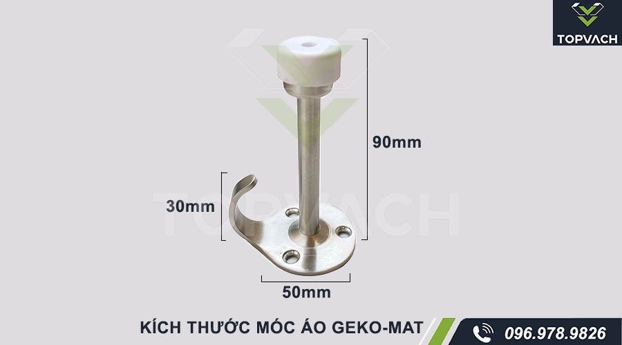 kích thước móc áo vách ngăn vệ sinh geko-mat