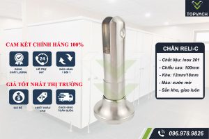 Chân vách ngăn vệ sinh inox 201 Reli-c cao 100mm xước mờ