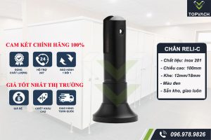 Chân vách ngăn vệ sinh inox 201 Reli-c cao 100 màu đen