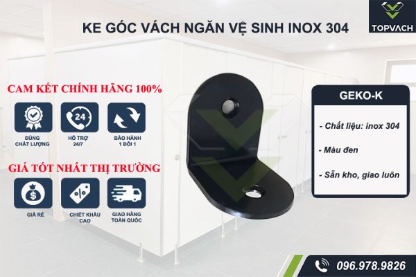 Ke góc vách ngăn vệ sinh inox 201 reli-k màu đen