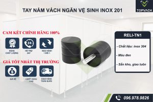 Tay nắm cửa vách ngăn vệ sinh inox 201 reli-tn màu đen