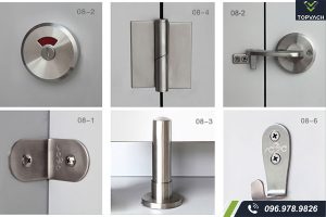 Bộ phụ kiện vách ngăn vệ sinh aogao 08 Sliver